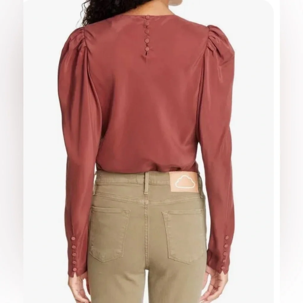 Frame Silk Blouse in Sable - Picture 2 of 7